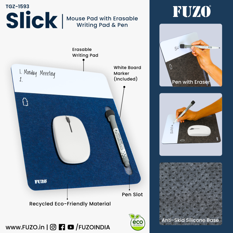 2-in-1 Mouse Pad with Erasable Memo Pad & Pen